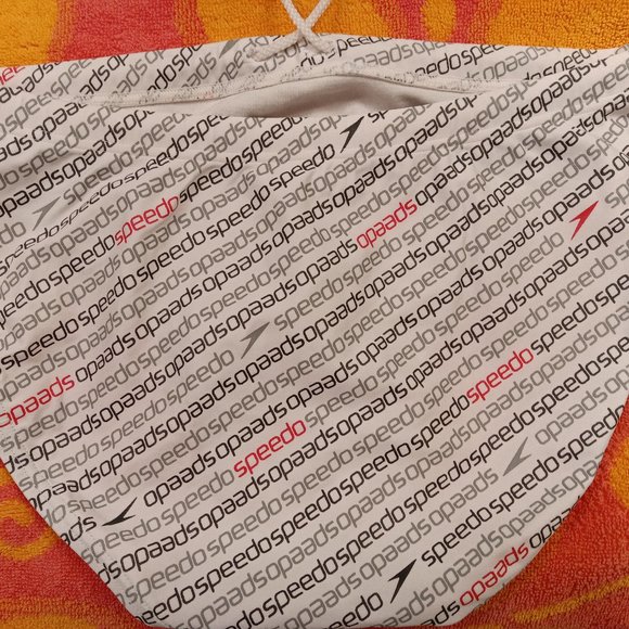 HARD-TO-FIND / UNIQUE Japanese All-over logo White Speedo Swim Brief, Size Large - Picture 2 of 6
